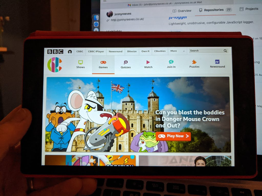 My unofficial CBBC app in action